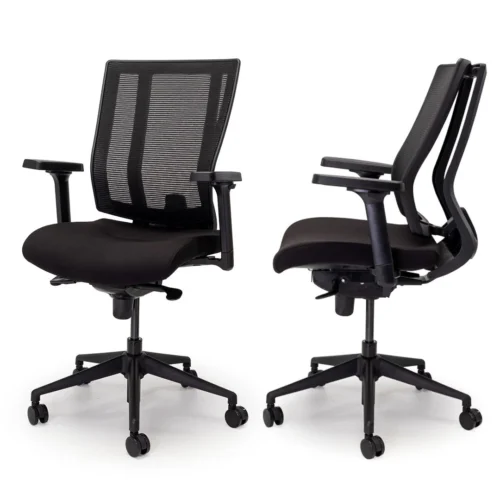 NetOne Mid-Back Black Office Chair