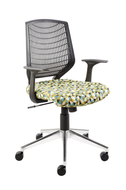 Grid Black Medium-Back Chair