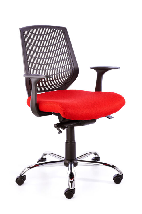 Grid Black Medium-Back Chair